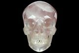 Realistic, Polished Brazilian Rose Quartz Crystal Skull #150913-2